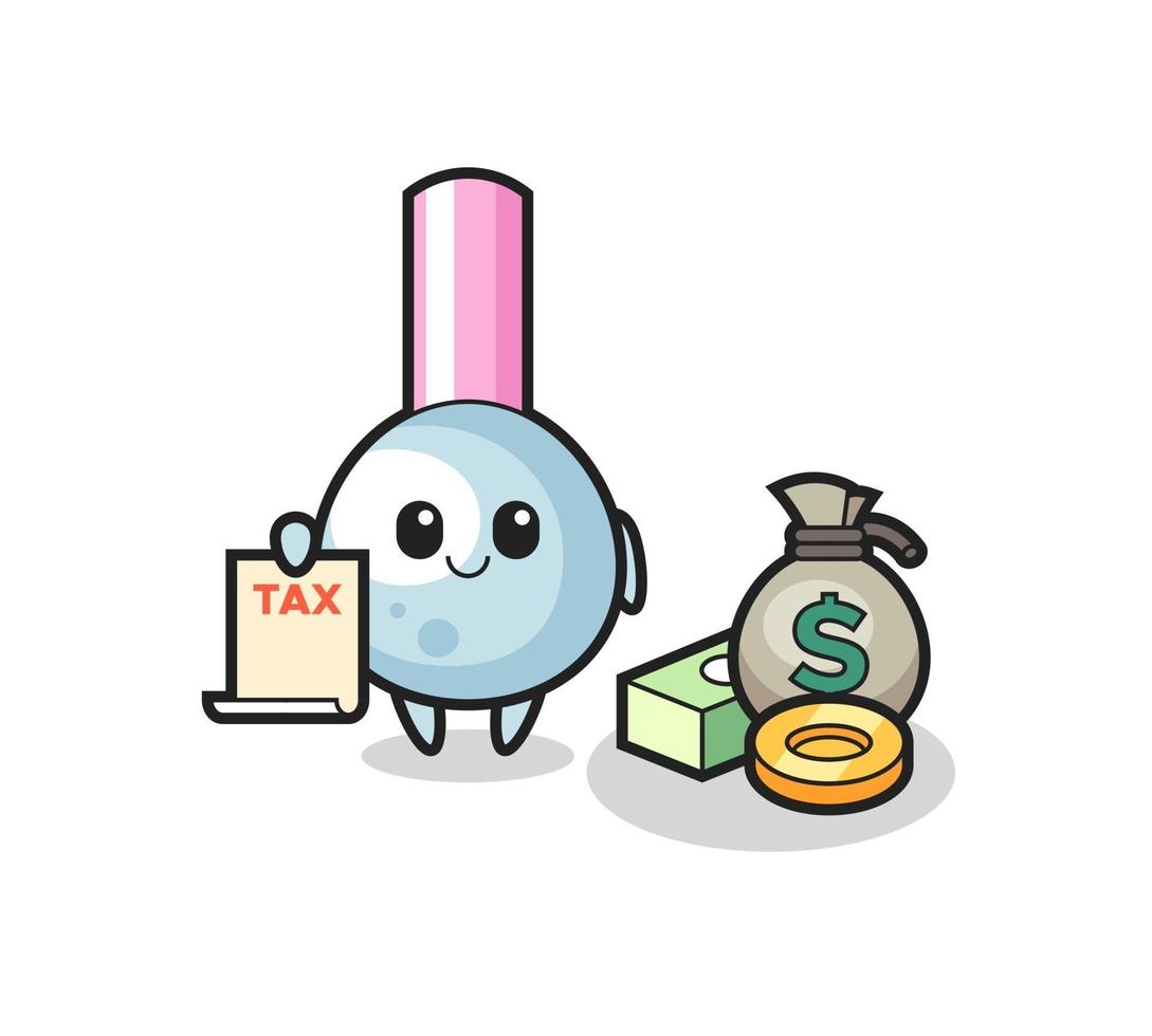 Character cartoon of cotton bud as a accountant vector