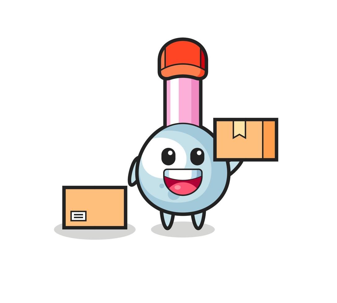 Mascot Illustration of cotton bud as a courier vector