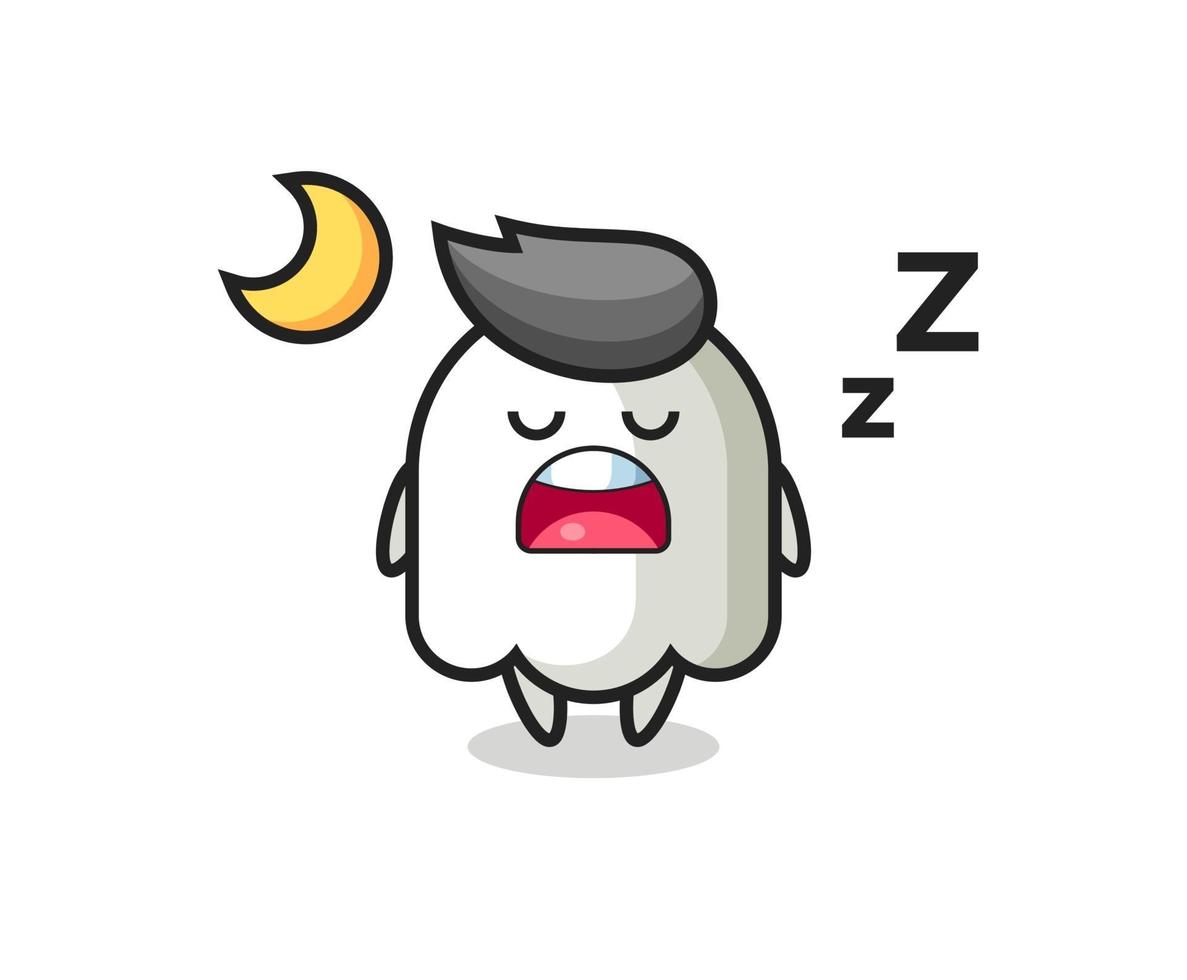 ilustración de personaje fantasma durmiendo por la noche vector