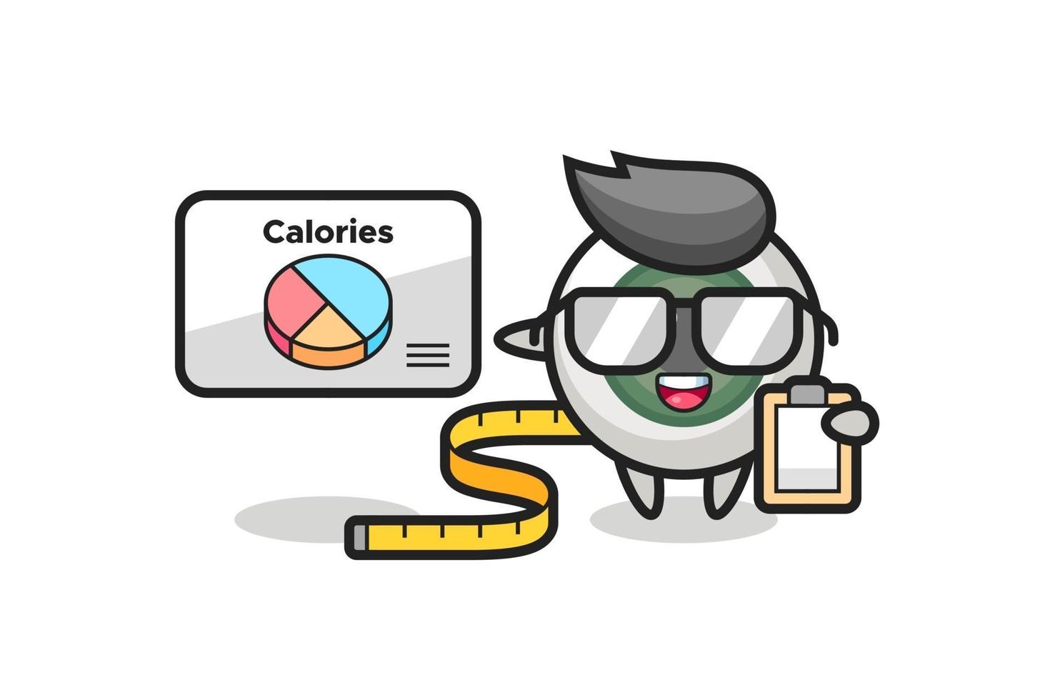 Illustration of eyeball mascot as a dietitian vector