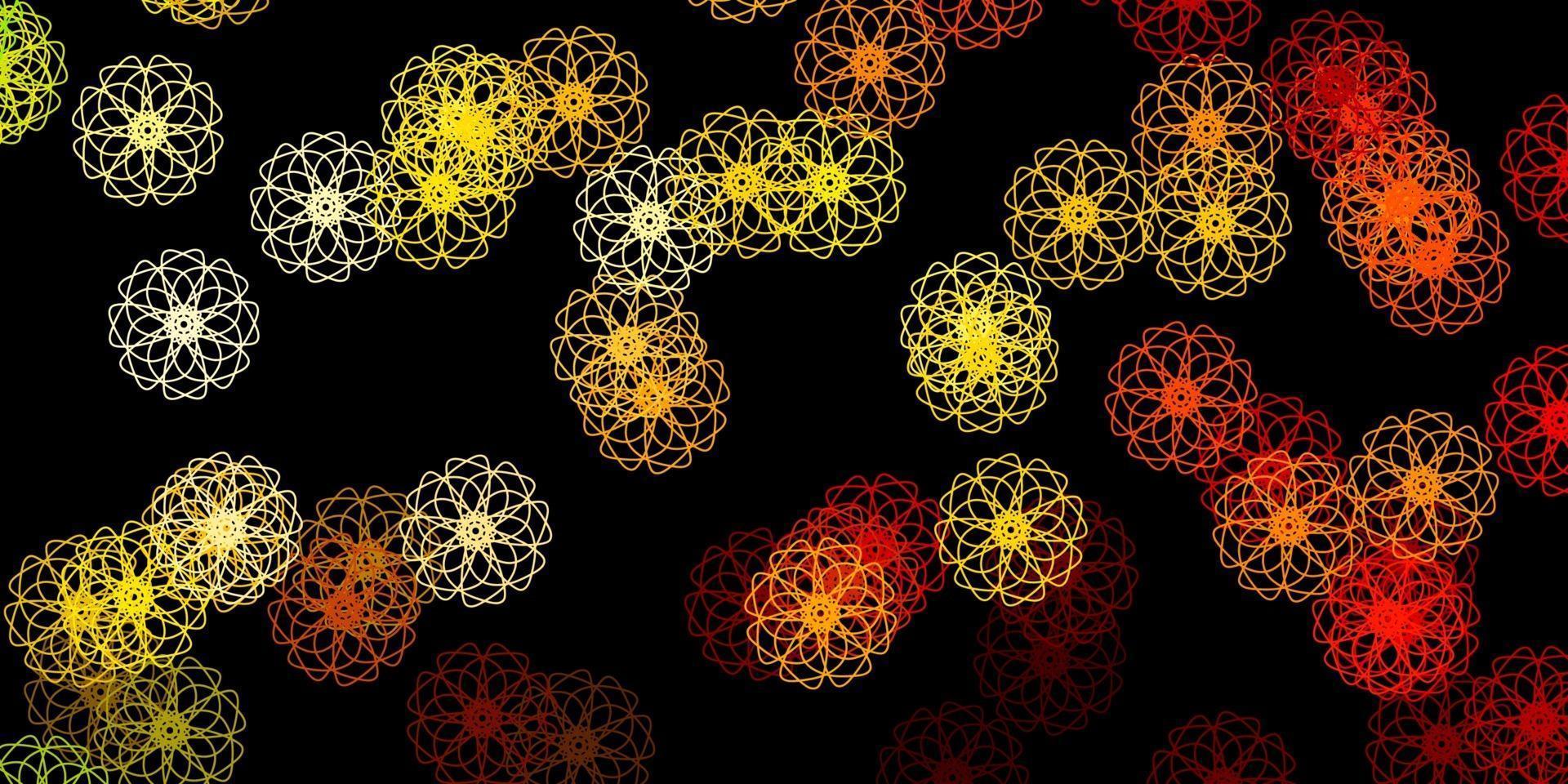 Dark Green, Red vector backdrop with chaotic shapes.