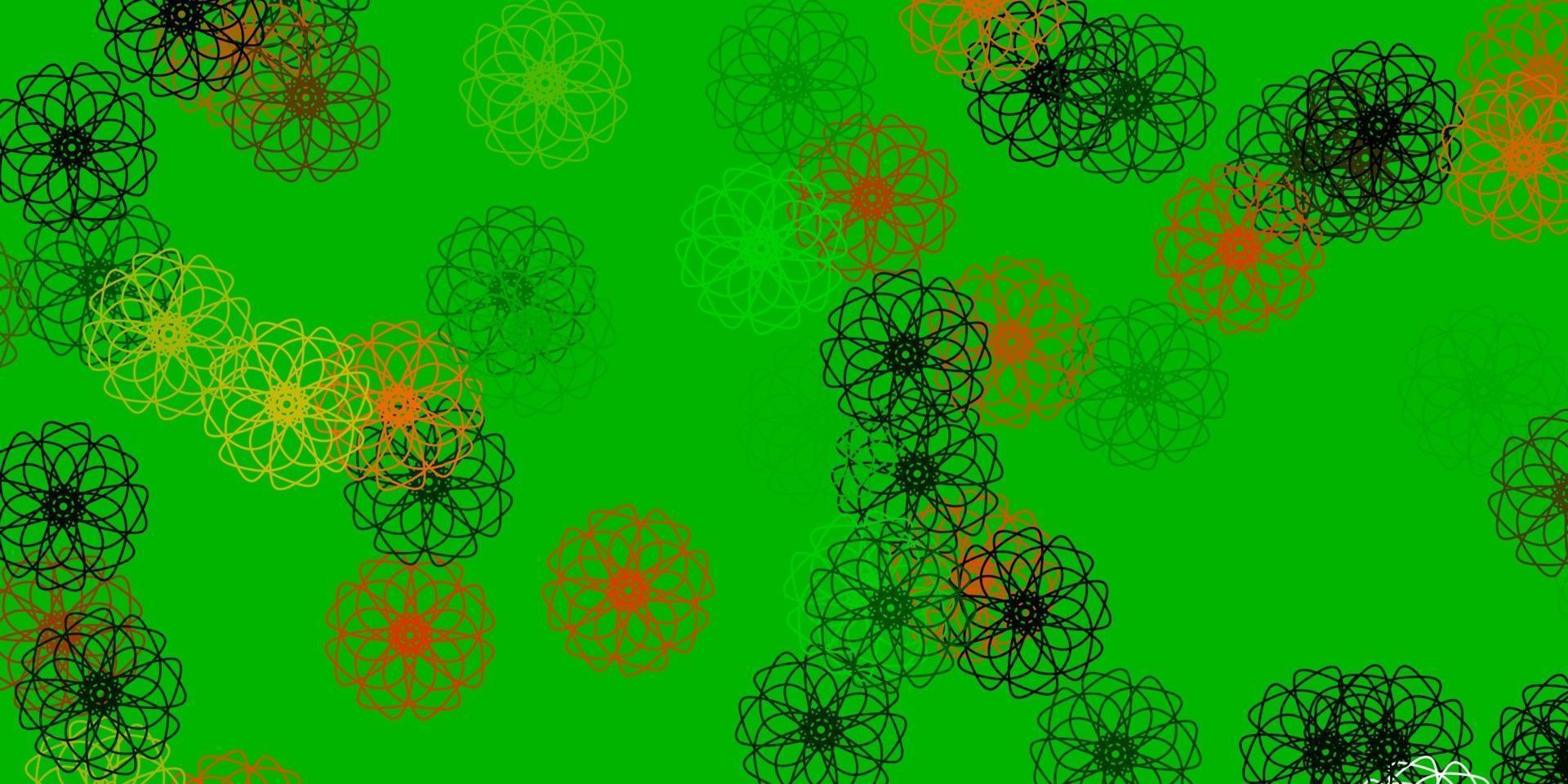 Light Green, Red vector natural backdrop with flowers.