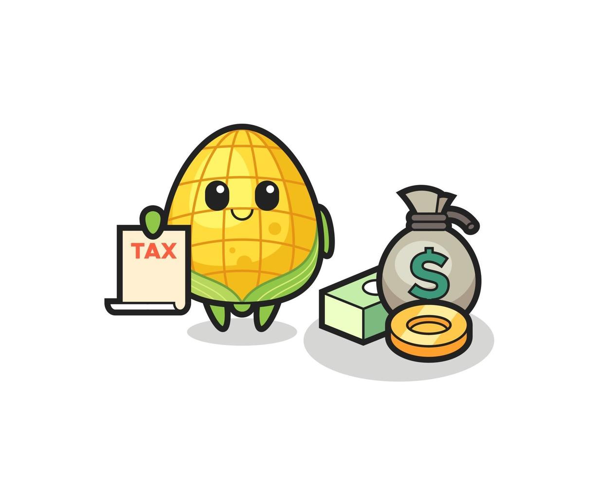 Character cartoon of corn as a accountant vector