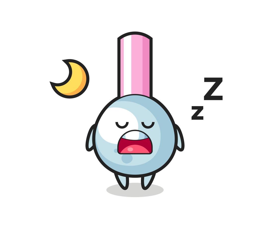 cotton bud character illustration sleeping at night vector