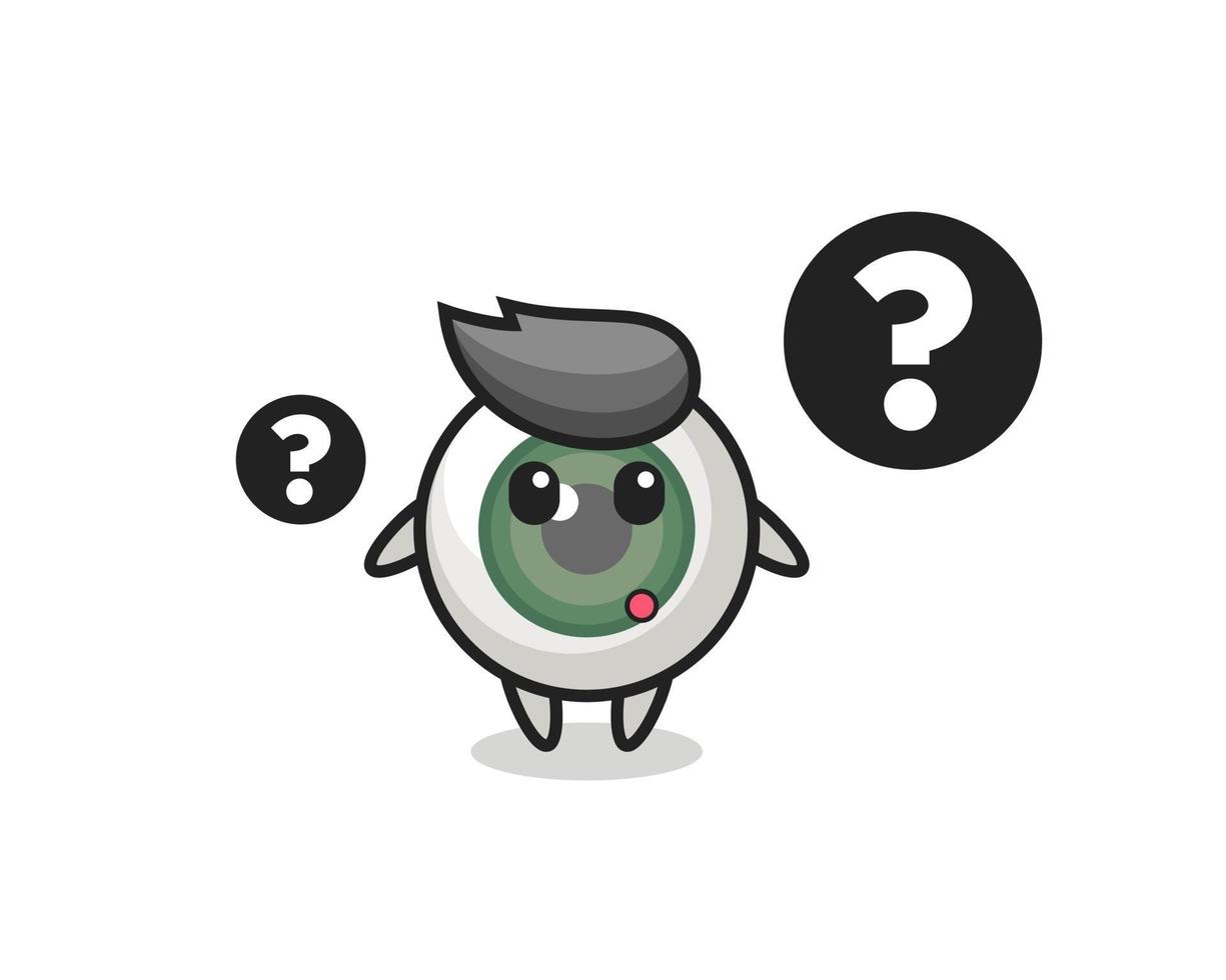 Cartoon Illustration of eyeball with the question mark vector