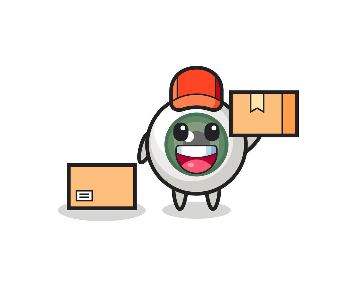 Mascot Illustration of eyeball as a courier vector