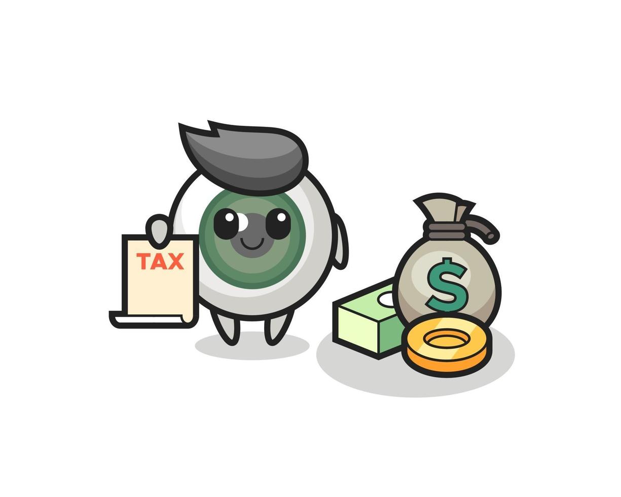 Character cartoon of eyeball as a accountant vector