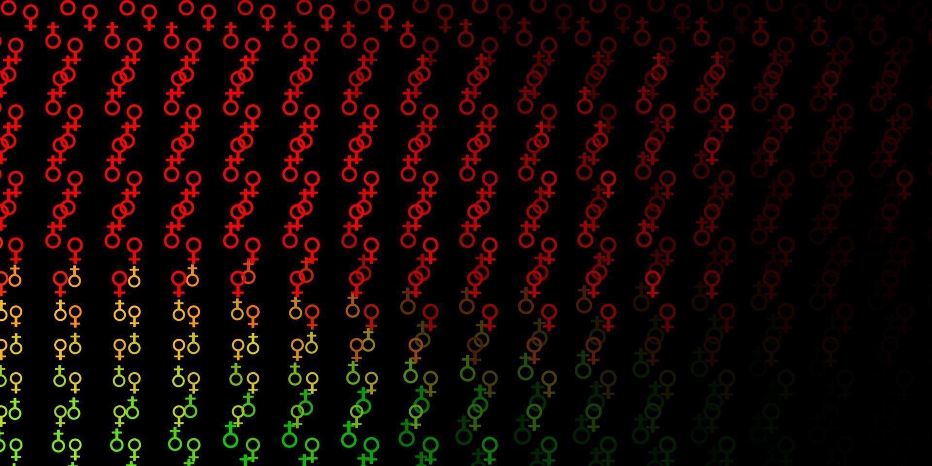 Dark Green, Red vector template with esoteric signs.