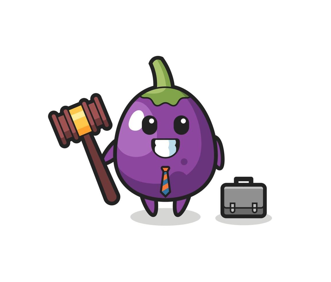 Illustration of eggplant mascot as a lawyer vector