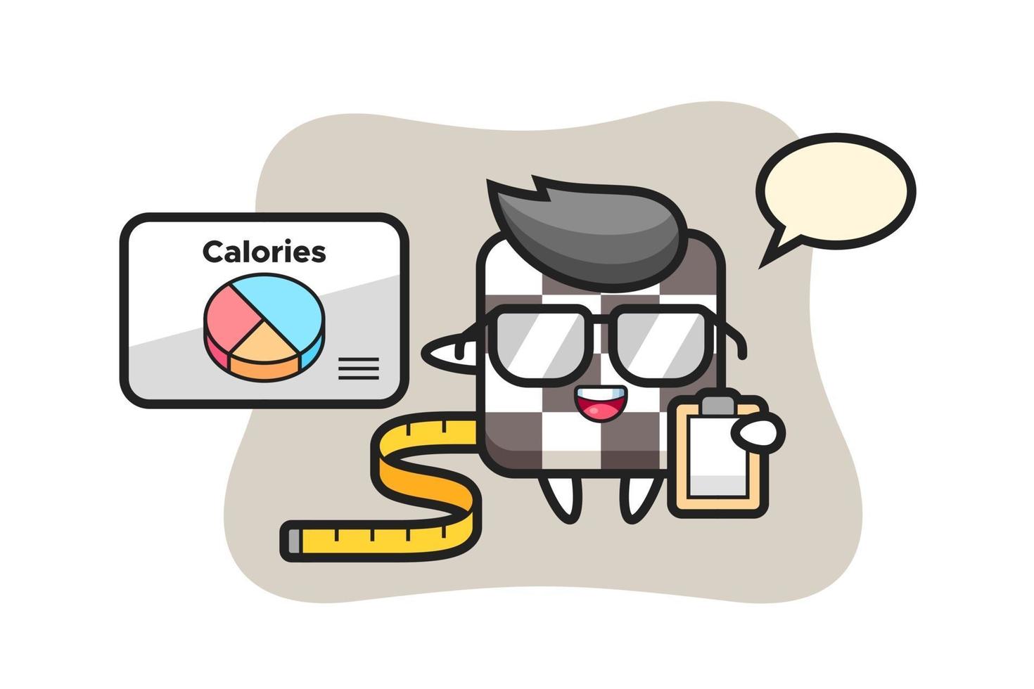 Illustration of chess board mascot as a dietitian vector