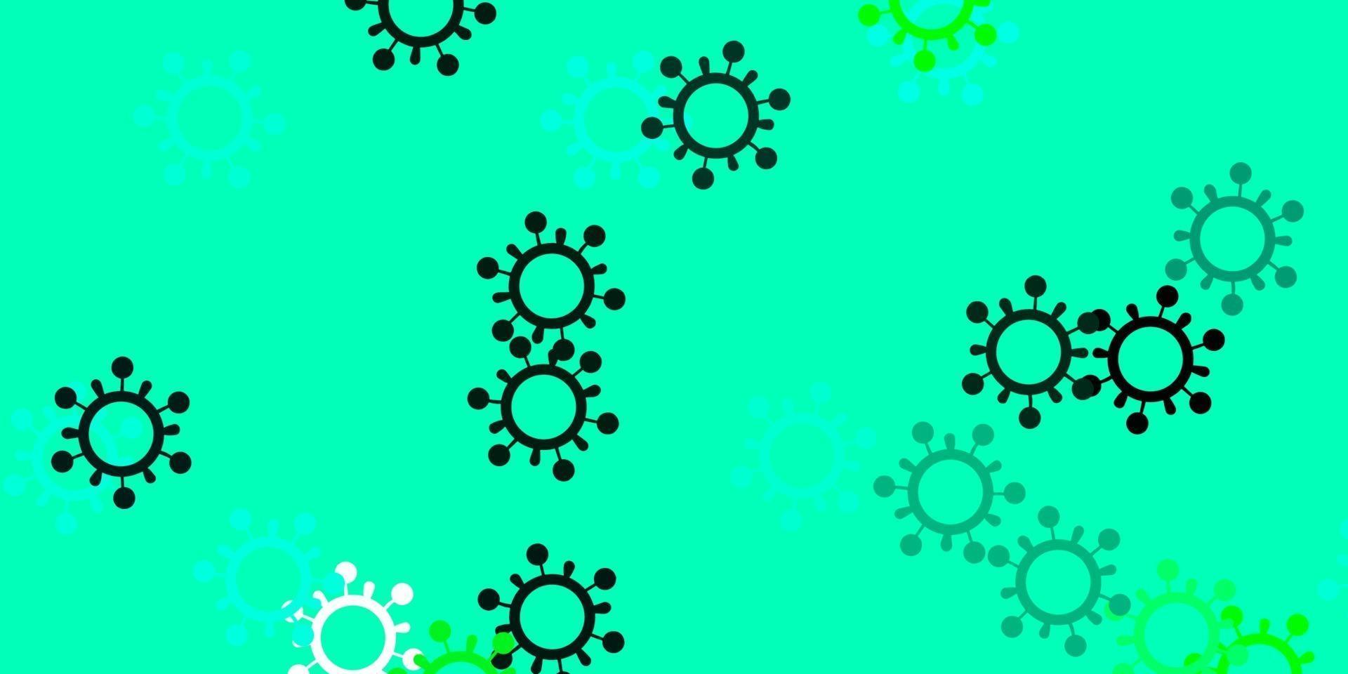 Light green vector pattern with coronavirus elements.