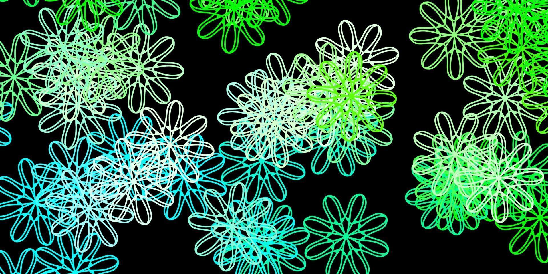 Dark Green vector background with random forms.