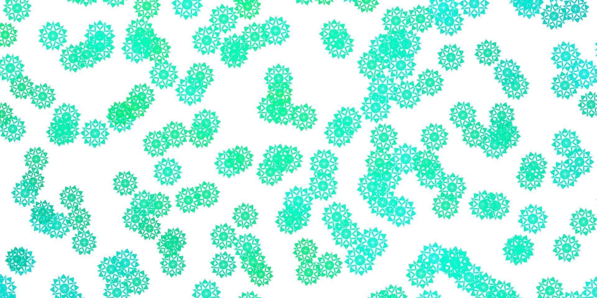 Light Green vector template with ice snowflakes.