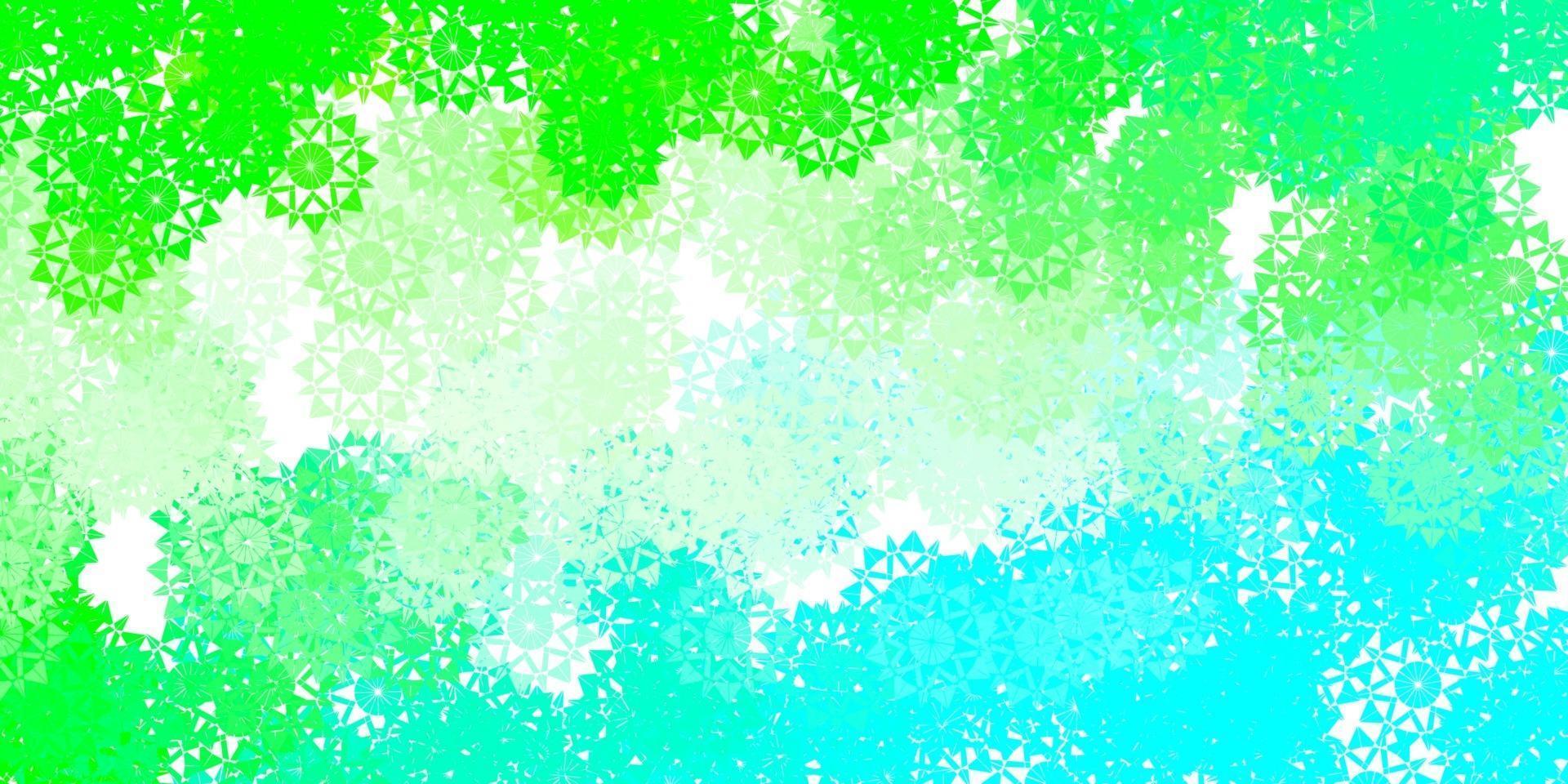 Light Green vector backdrop with xmas snowflakes.