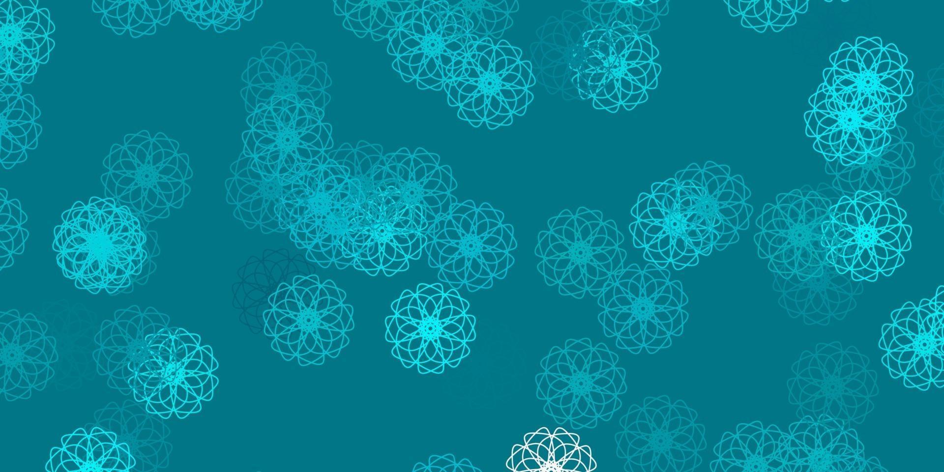 Light Green vector doodle background with flowers.