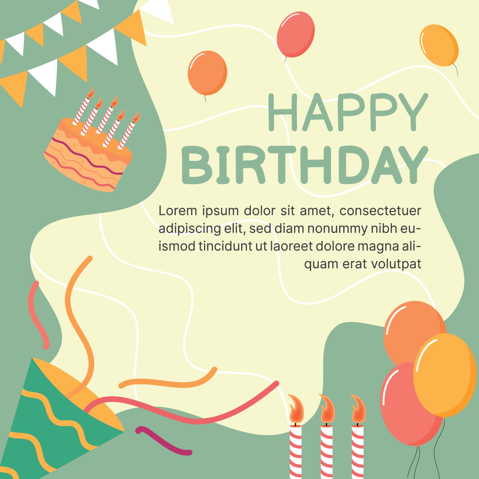Birthday Card Design Template 3269936 Vector Art at Vecteezy