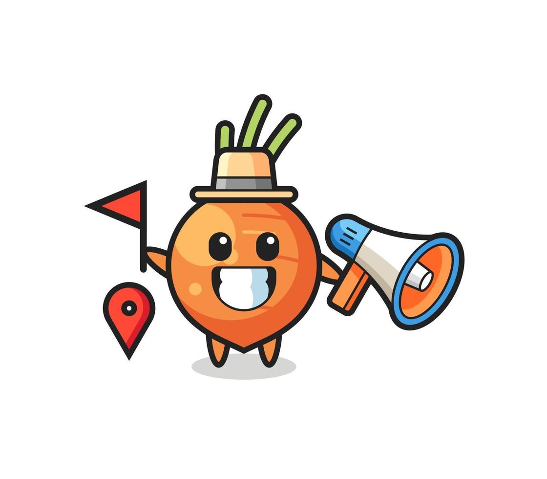 Character cartoon of carrot as a tour guide vector