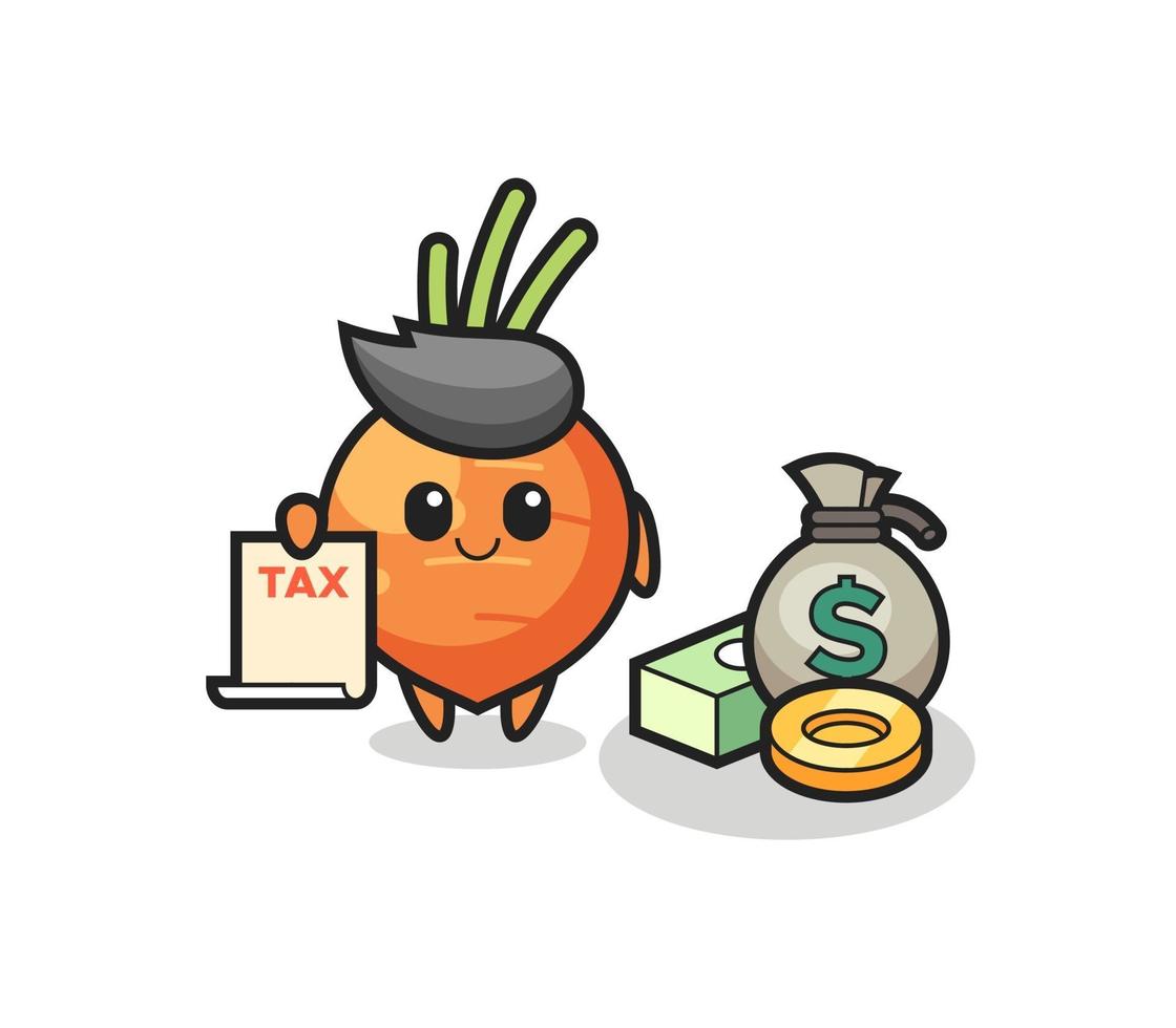 Character cartoon of carrot as a accountant vector