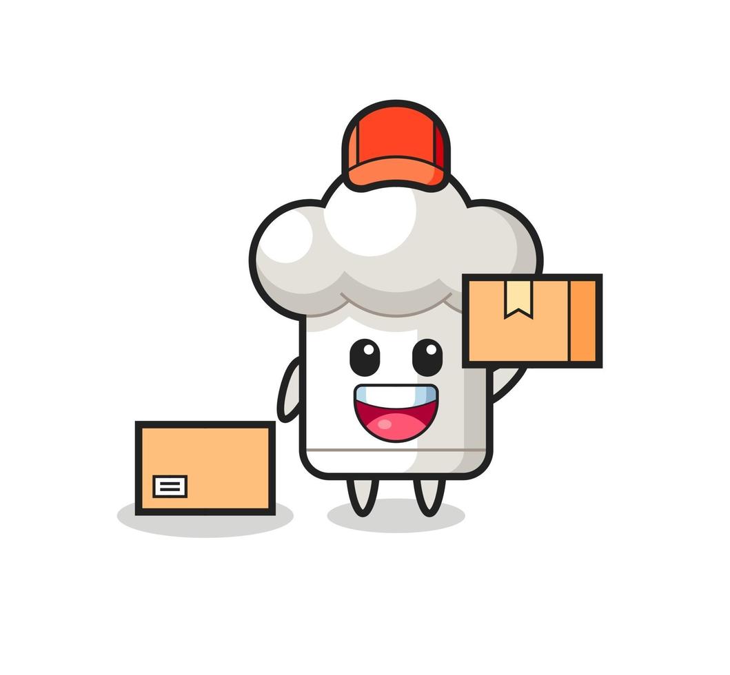 Mascot Illustration of chef hat as a courier vector