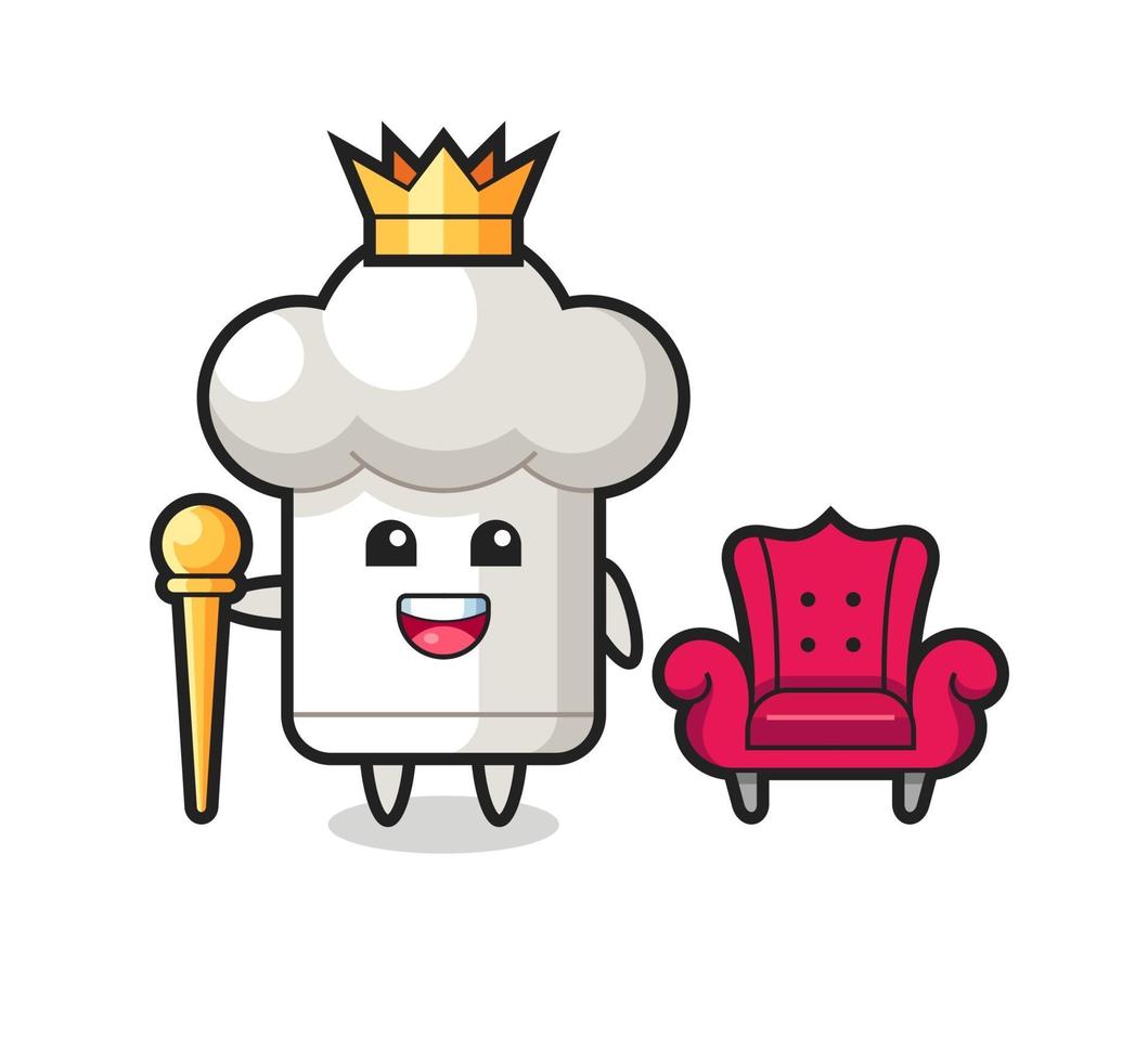 mascota, caricatura, de, gorro de cocinero, como, rey vector