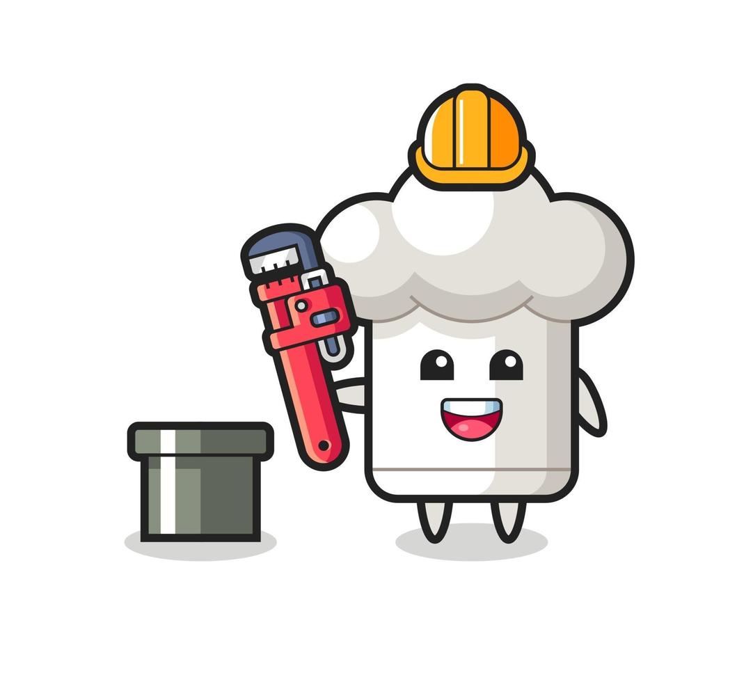 Character Illustration of chef hat as a plumber vector