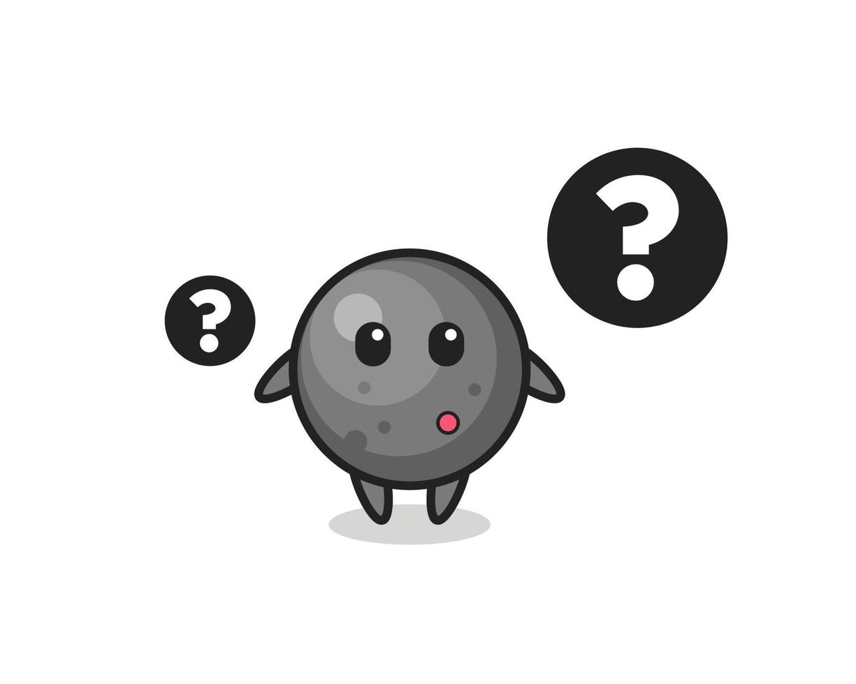 Cartoon Illustration of cannon ball with the question mark vector