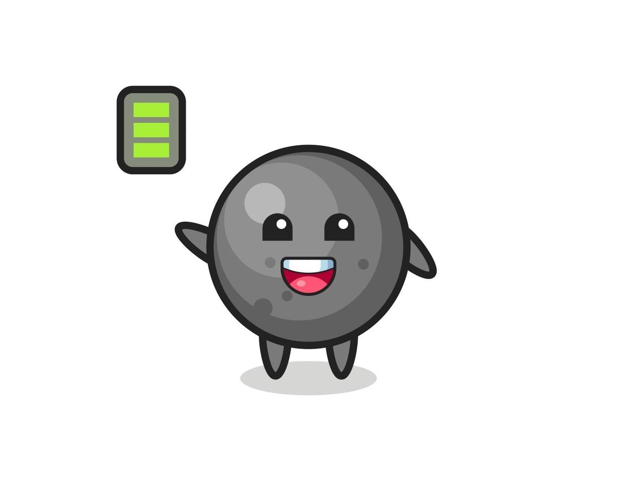 cannon ball mascot character with energetic gesture vector