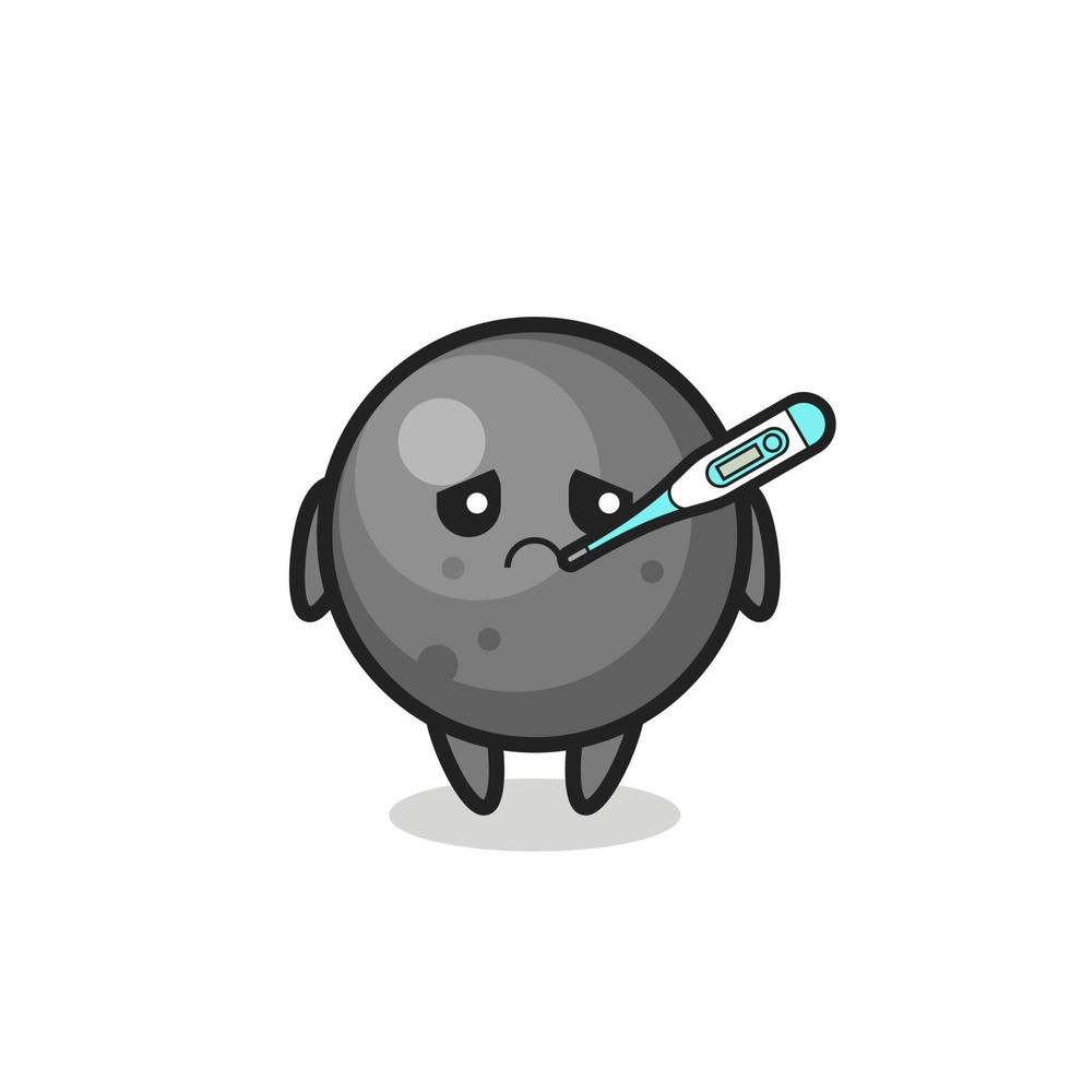 cannon ball mascot character with fever condition vector