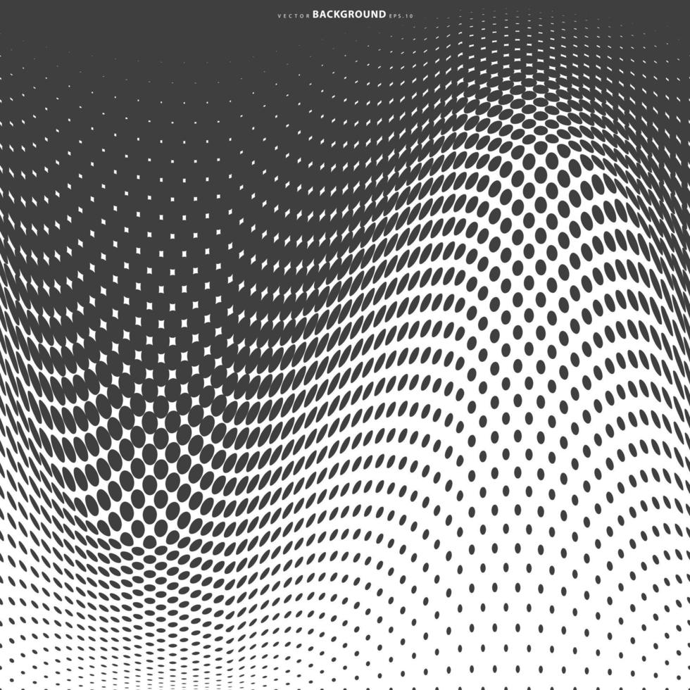 Abstract halftone dotted background. Wave vintage layout vector