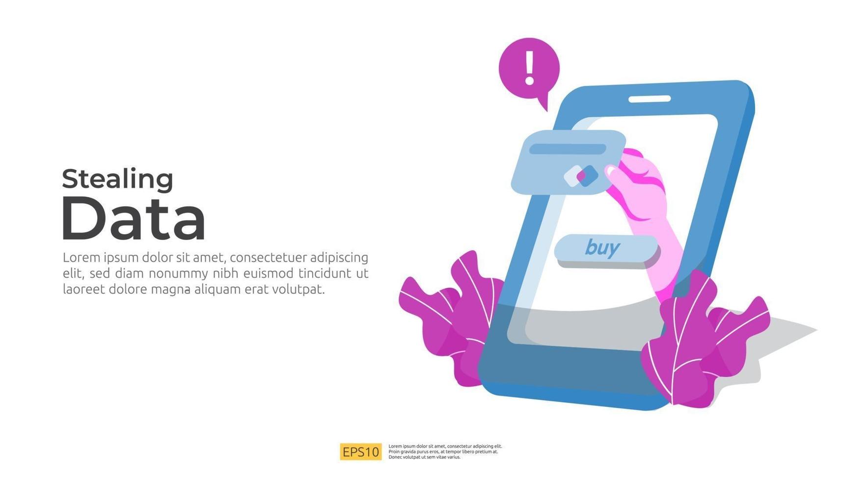 password phishing attack. stealing personal data concept illustration vector