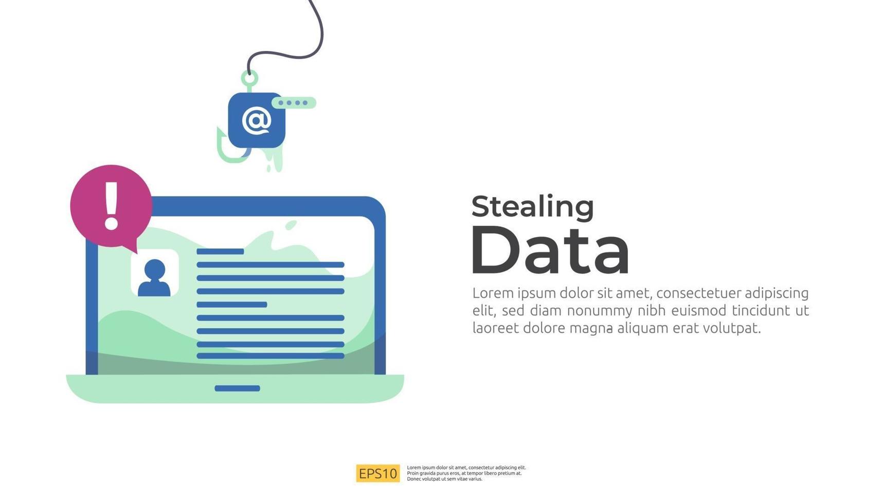 password phishing attack. stealing personal data concept illustration vector