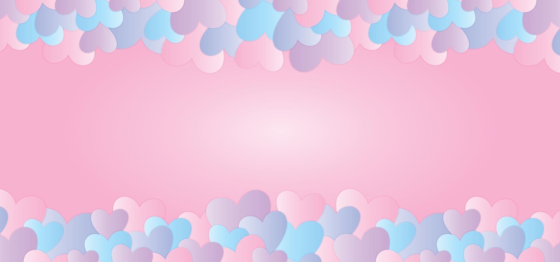 Colorful valentine background with pastel vector