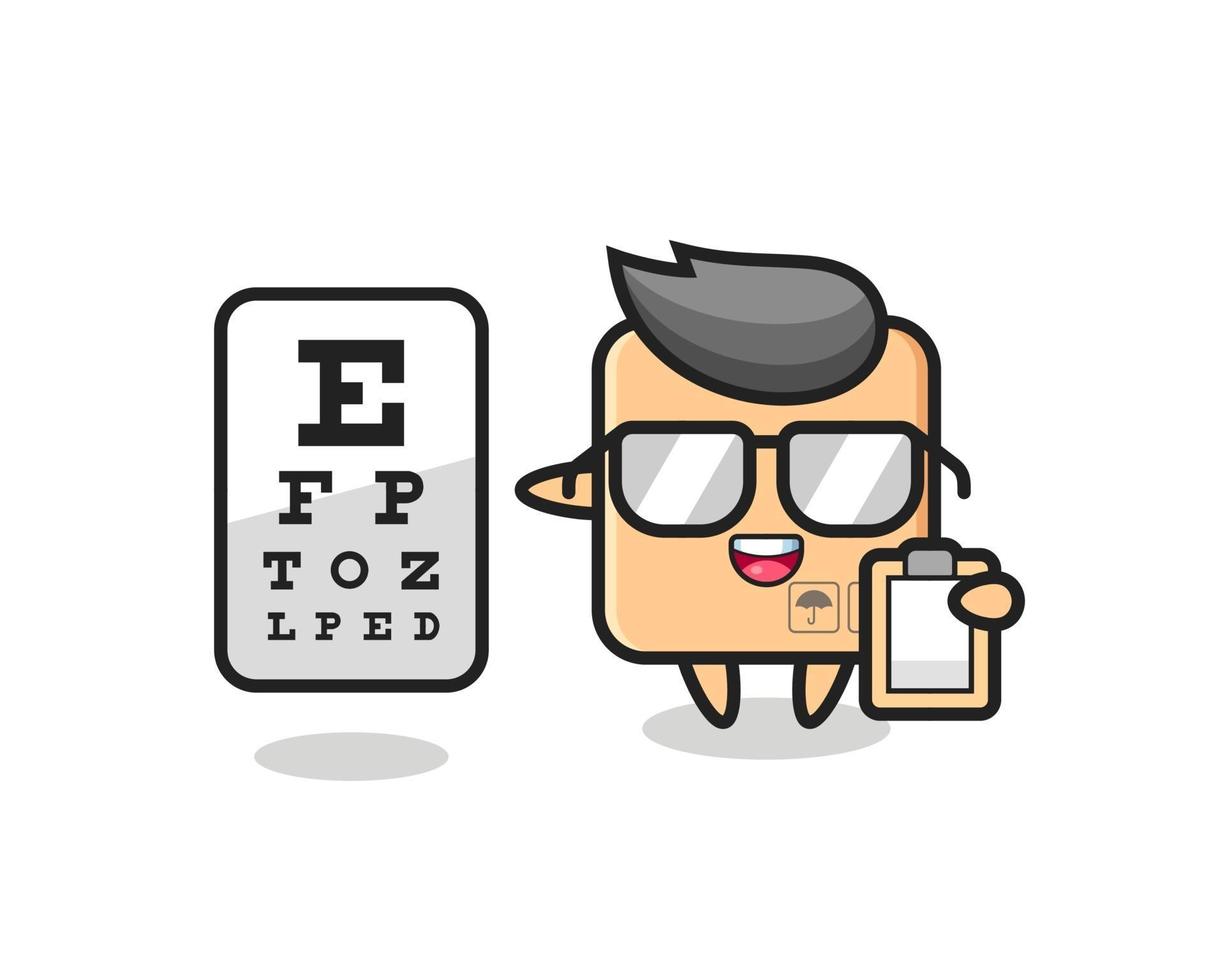 Illustration of cardboard box mascot as an ophthalmology vector