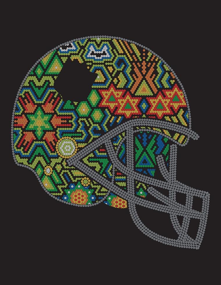 casco futbol huichol vector