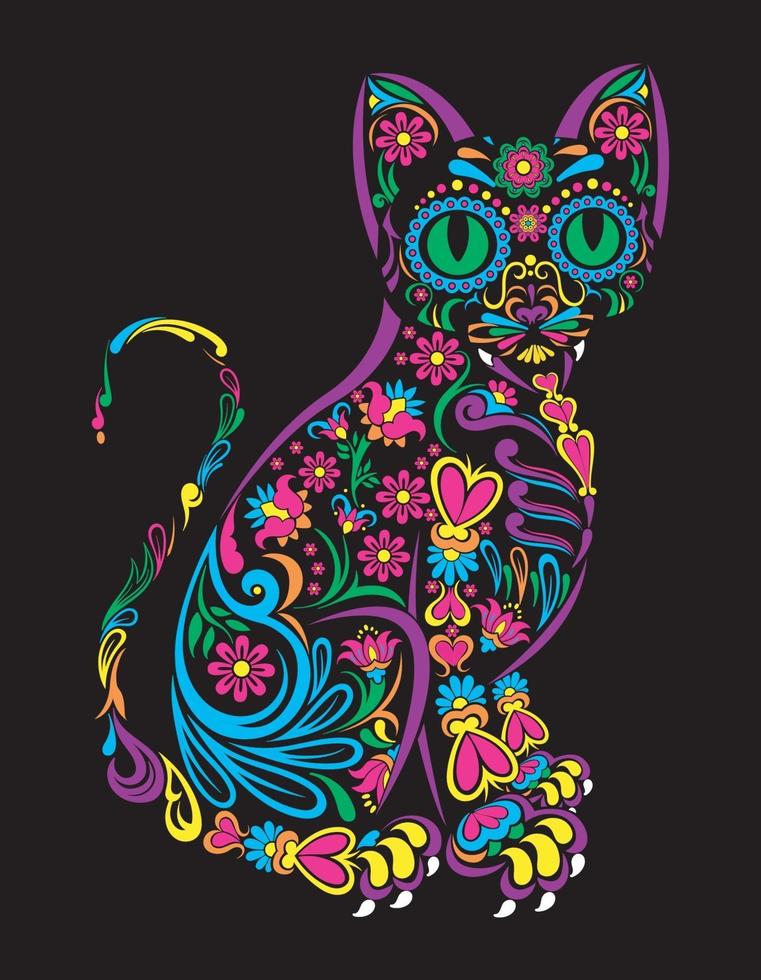 kitty day of the dead vector