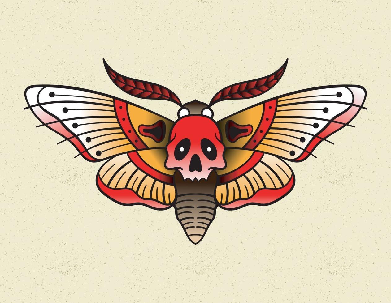 moth tattoo old school vector