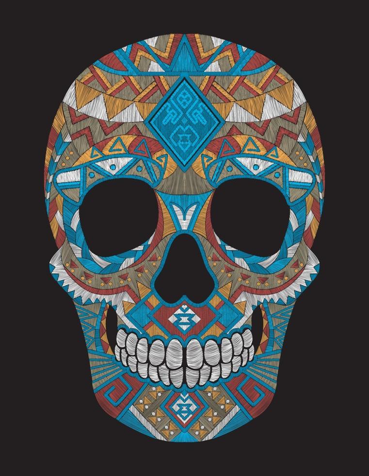 skull native huichol vector