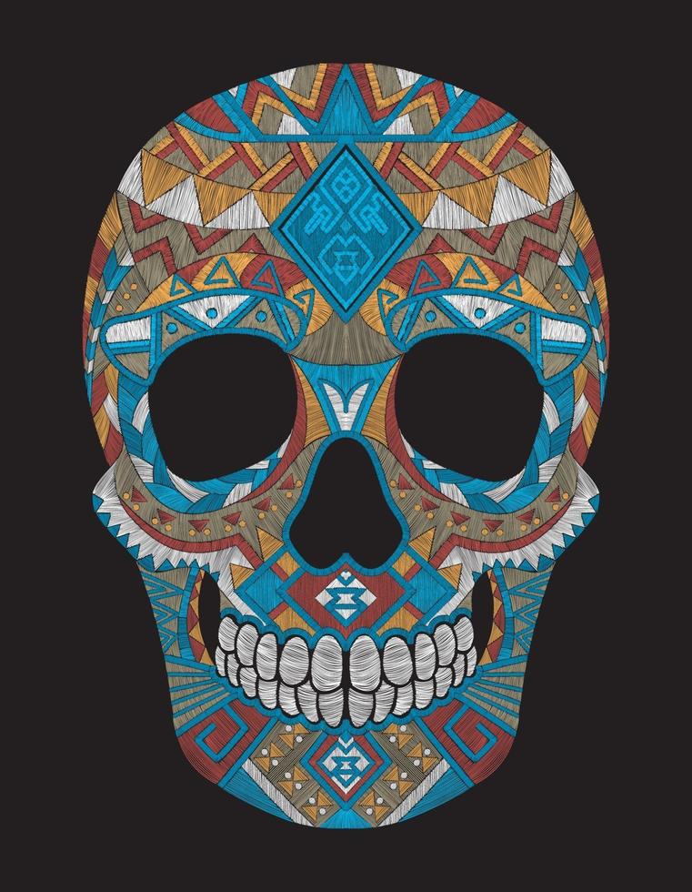 skull native huichol vector