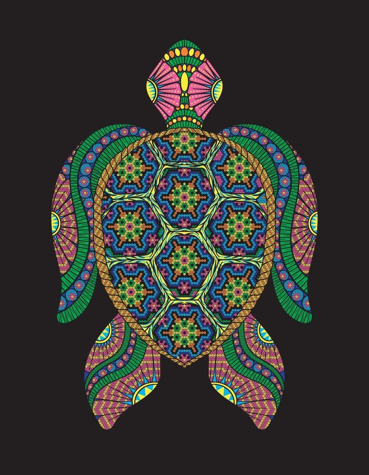 tortuga mexicana huichol vector