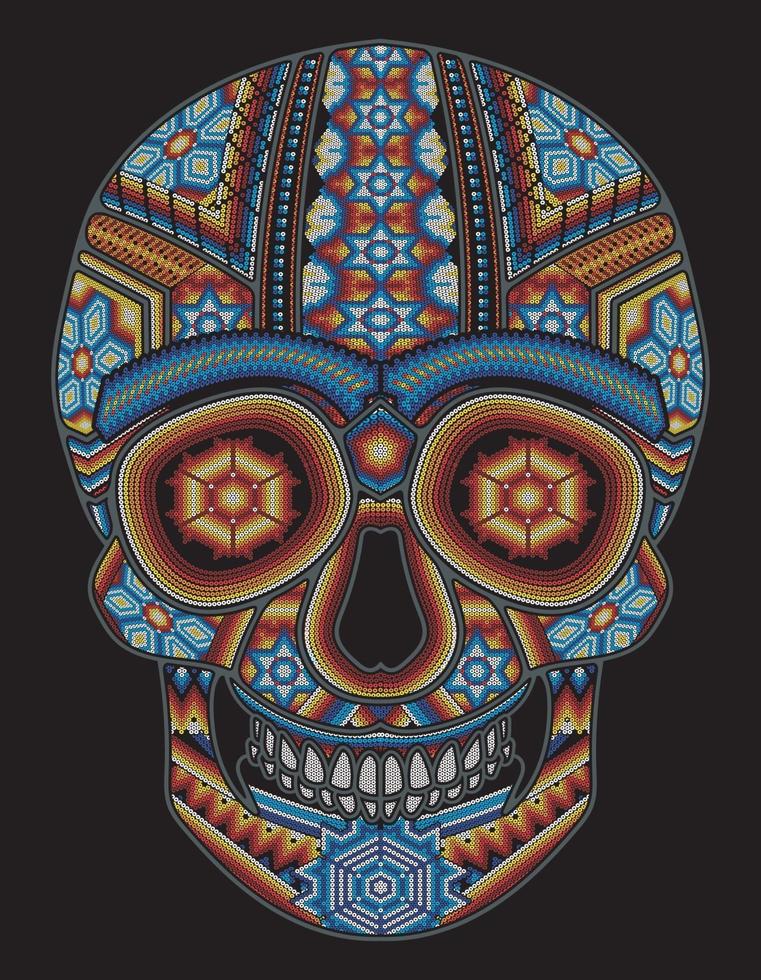 calavera huichol mexicana vector