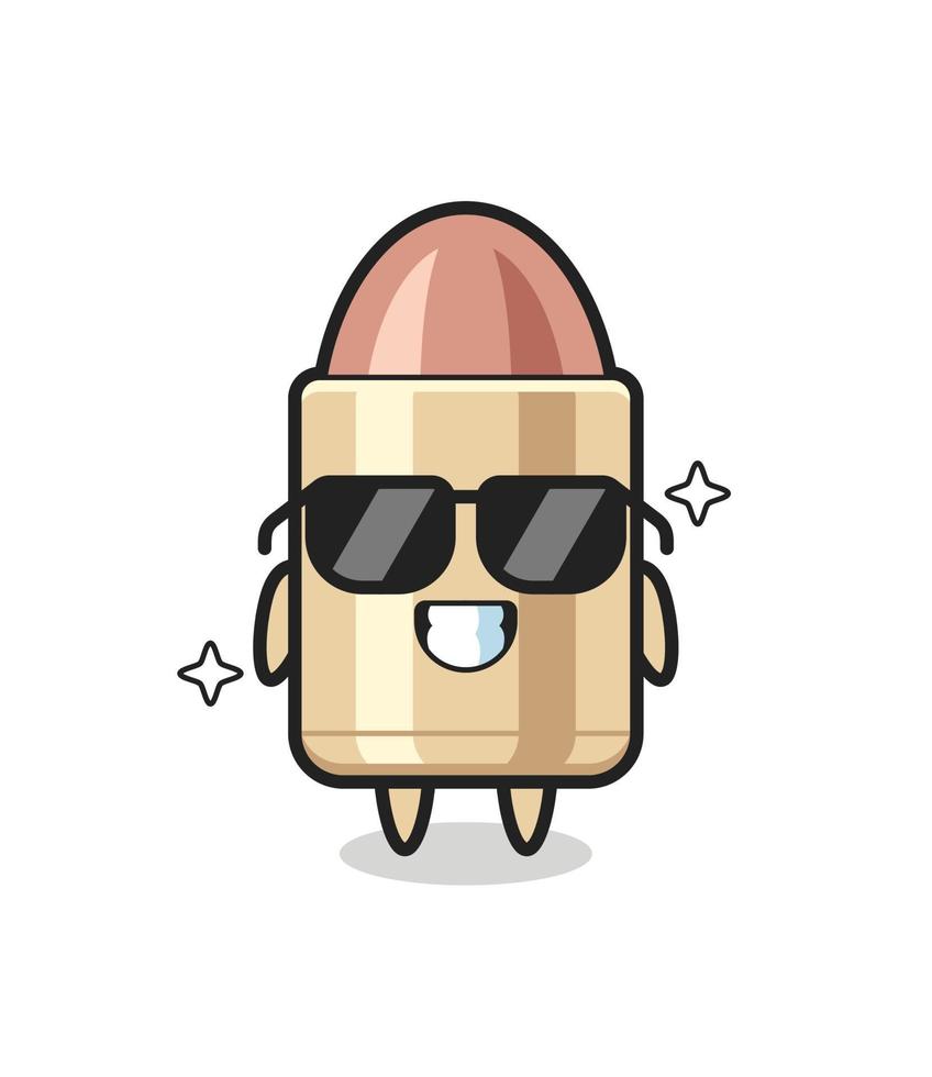 Cartoon mascot of bullet with cool gesture vector