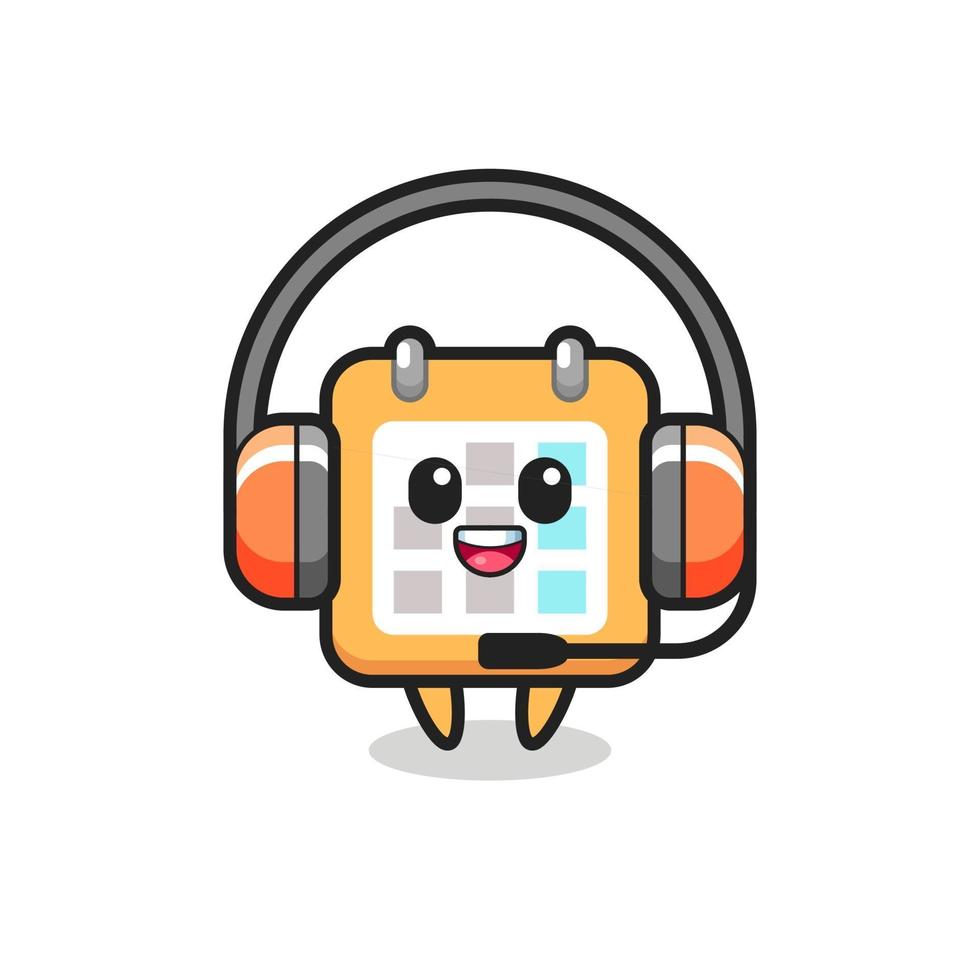 Cartoon mascot of calendar as a customer service vector