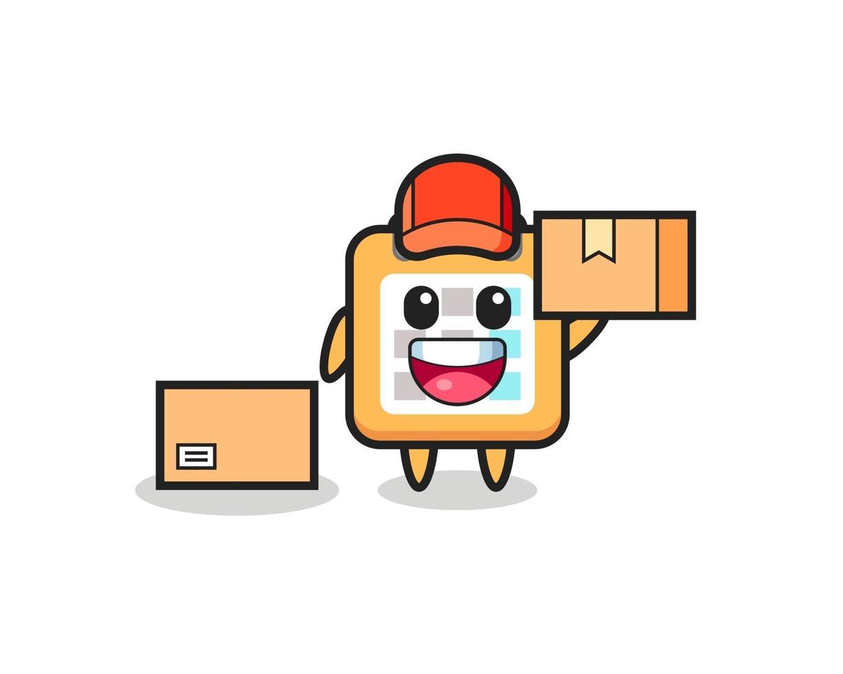 Mascot Illustration of calendar as a courier vector