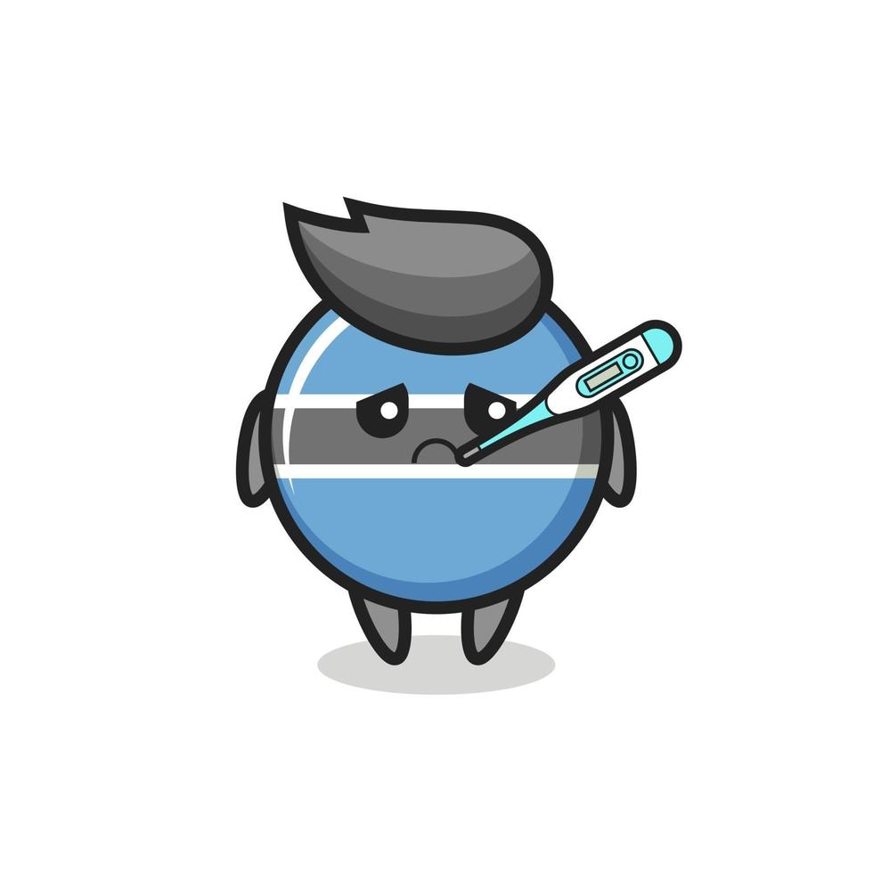 botswana flag badge mascot character with fever condition vector