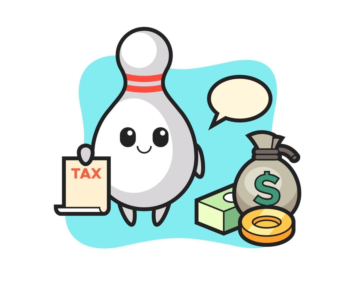 Character cartoon of bowling pin as a accountant vector