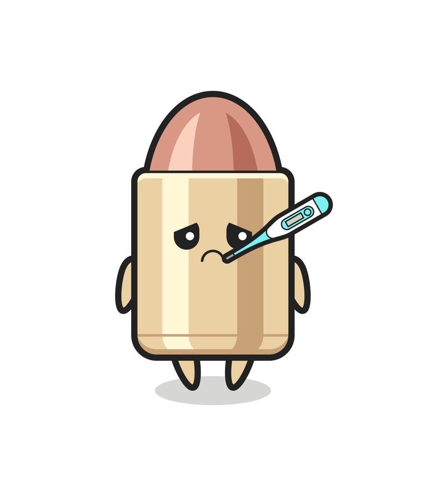 bullet mascot character with fever condition vector