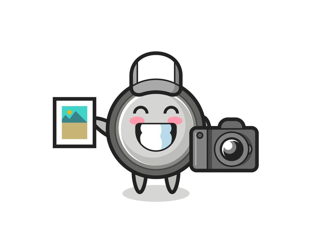 Character Illustration of button cell as a photographer vector