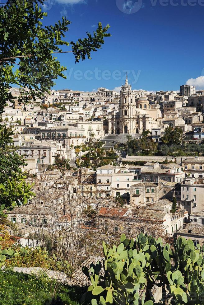 View of Modica old town in Sicily Italy photo