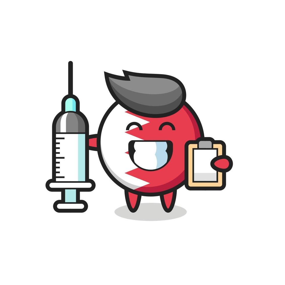 Mascot Illustration of bahrain flag badge as a doctor vector