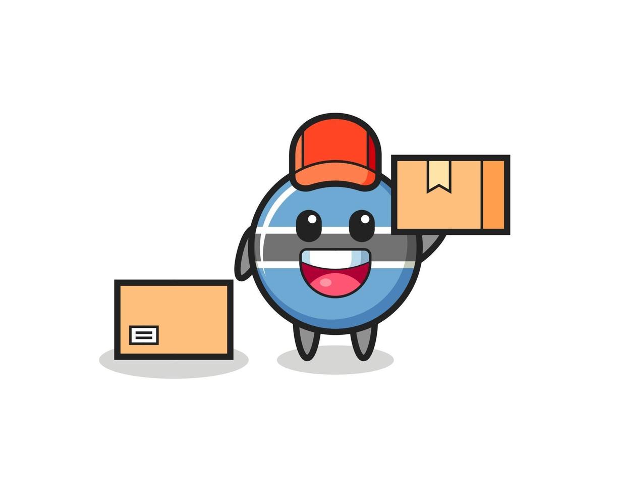 Mascot Illustration of botswana flag badge as a courier vector